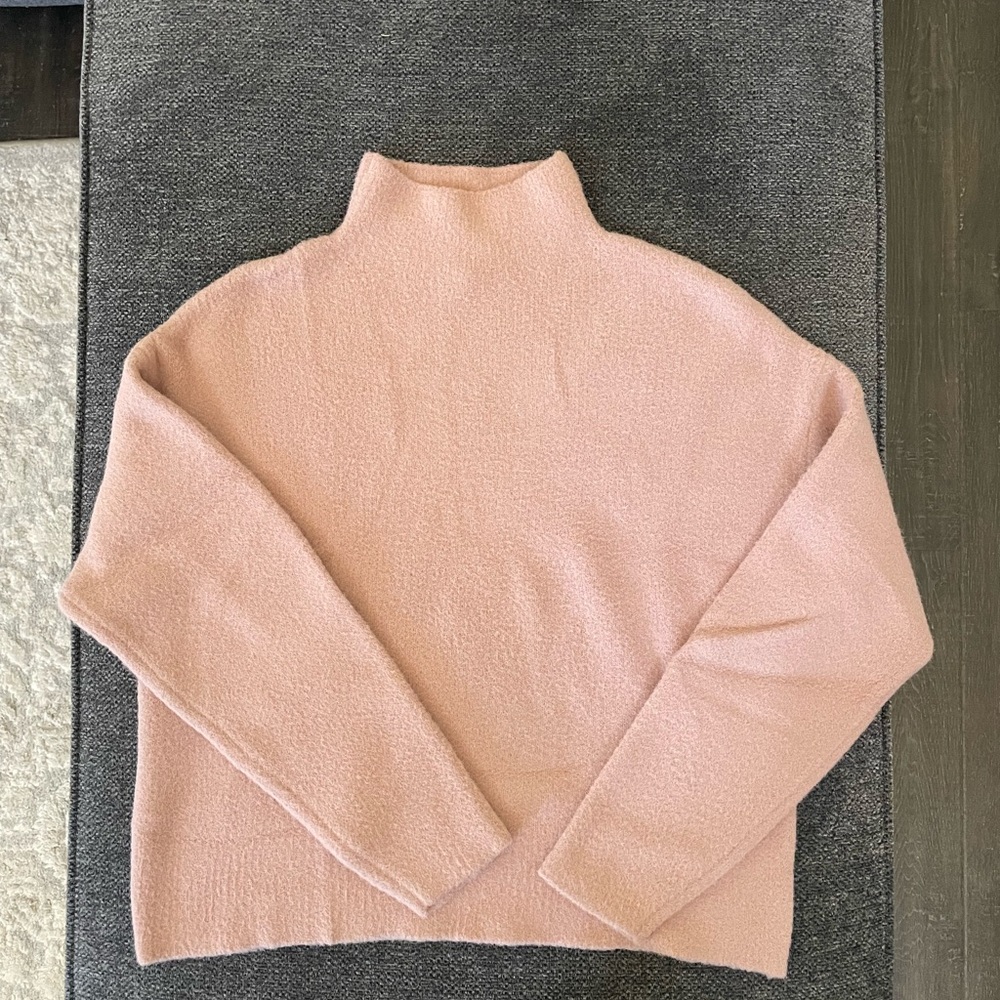 Express Cozy Pink Short Mock Neck Sweater